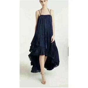 Cinq a Sept Women's Navy Blue Soleil Sleeveless High Low Dress Size 4